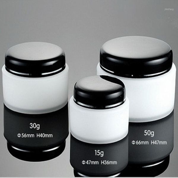 

5pcs/lot 15g 30g 50g white color plastic pp jar with threaded cap empty cream cosmetic jars containers packaging storage bottles &