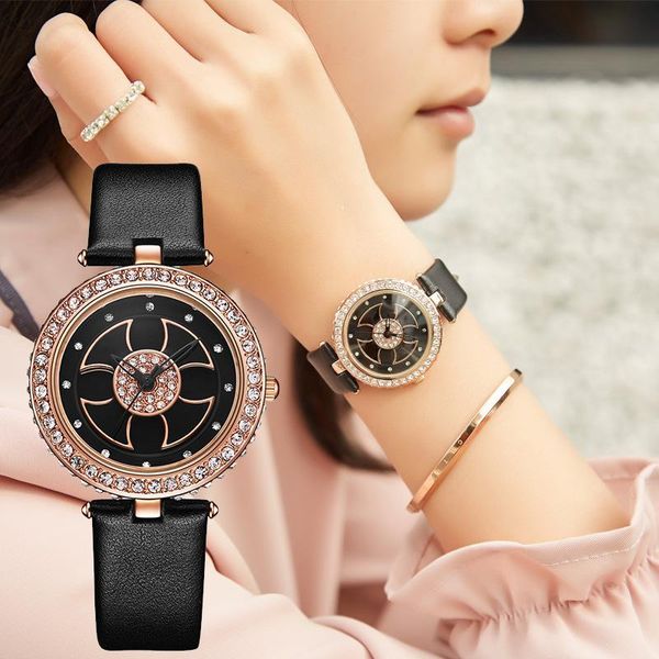 

wristwatches luck watches women fashion quartz rhinestone dial the women's belts luxury designer watch, Slivery;brown