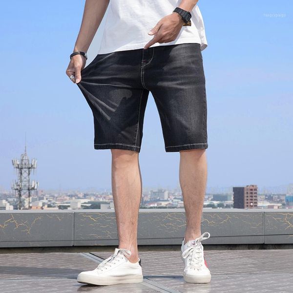 

men's jeans large size 30-46 summer shorts men denim pants stretch blue/dark grey fashion design straight male short