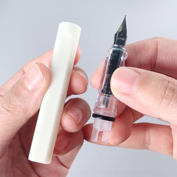 

dv7n lovely can fountain pens color color replace ink bag primary school students practice transparent upright plastic pen can be printed