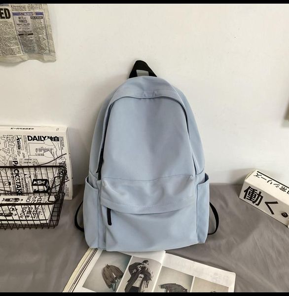 

backpack 2077 niche design female wild ins solid color high school student