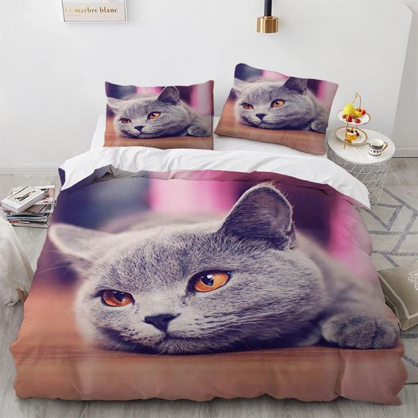 

bedding sets animal cat kids bed cover bedclothes high-grade comfortable duvet cartoon pet dog linens home