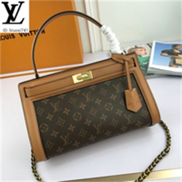 

brand designer luxury m9568 brown presbyopia leather chain bag women handbags iconic bags handles shoulder bags totes cross body bag clu