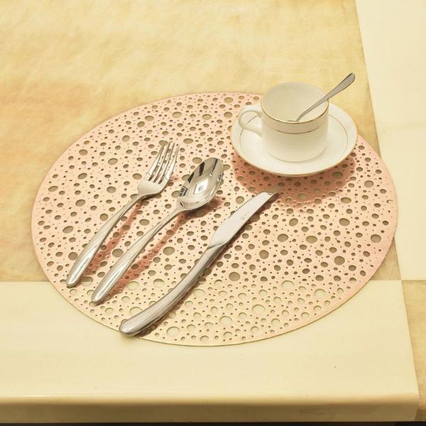 

mats & pads 2pcs round moon surface hollow bowl cup placemat heat insulated table mat pad