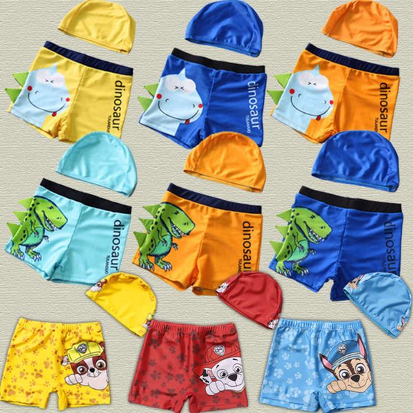 

children's swimming trunks boys' swimsuit cartoon flat angle quick drying children's big spring, Blue