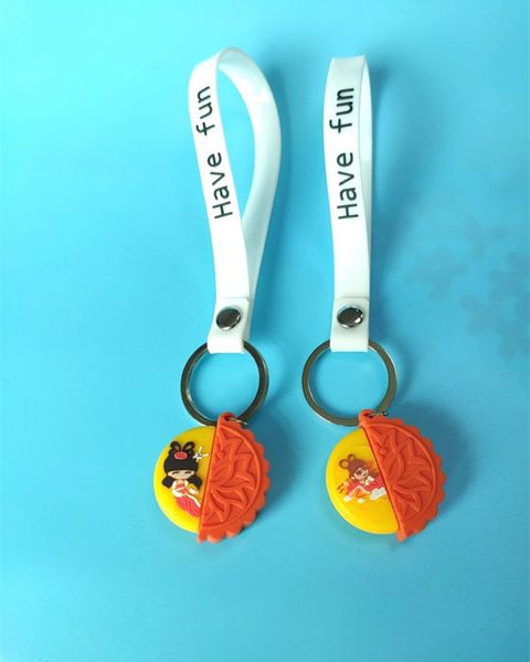 

pvc doll pendant keychain cartoon creative small commodity bag, Silver