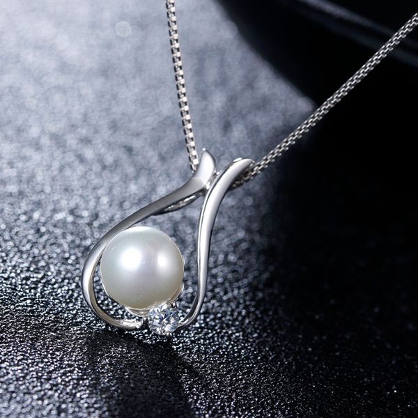 

sell fashion little bird pearl female 925 sterling silver ladies`pendant necklaces box chain jewelry wholesale