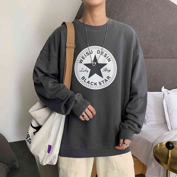

sweater boys fashion student vetiver round neck coat harajuku bf clothes, Black