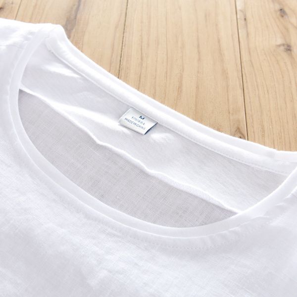 

factoryul8k 2019 summer fashion brand japan style whale men embroidery cotton linen short sleeve o-neck t-shirt male casua, White;black