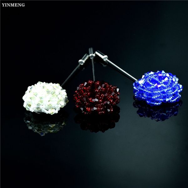 

BKZ high pins long flower grade ornament plug-in long boutique series brooch simple magnet handicraft flower women's model brooches ym010, Gray