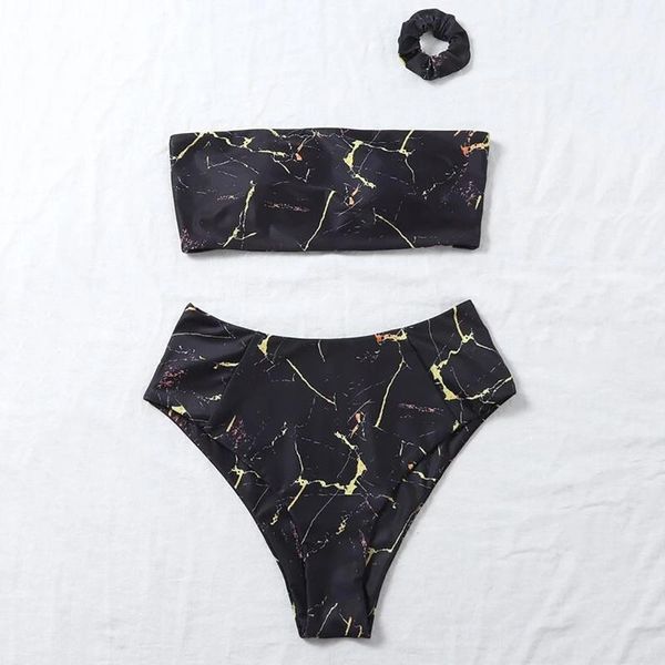 

women's swimwear swimsuit women bandeau bikinis sets swim vintage beach wear bathing suits female bandage monokini suit, White;black