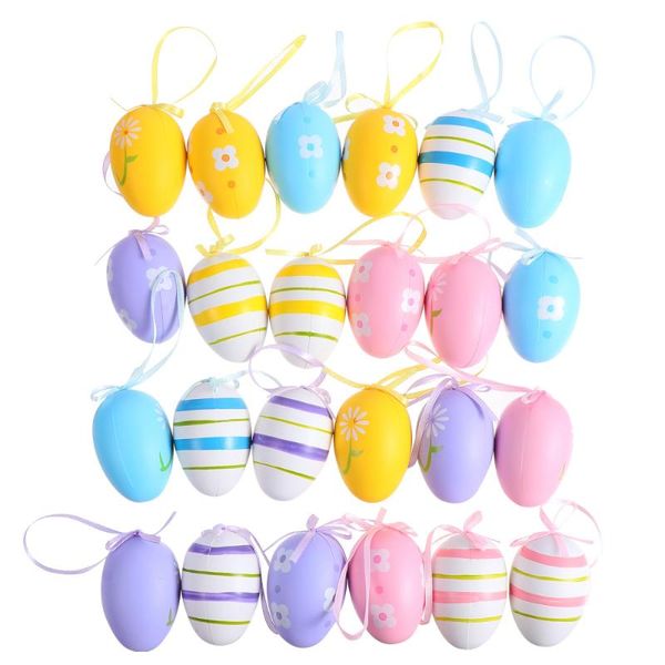 

24pcs colorful egg shell easter decoration festival crafts party