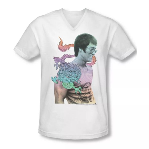 

Bruce Lee A Little Bruce Adult V Neck T-Shirt Sizes- S-2X New, White;black