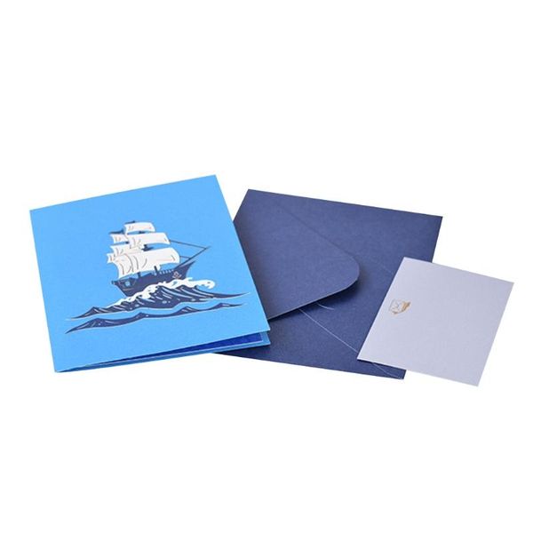 

greeting cards 3d -up sailboat card for birthday thanksgiving anniversary envelope