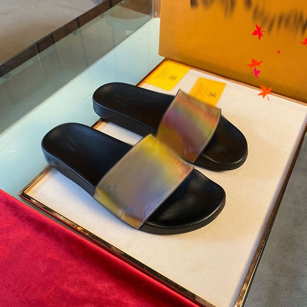 

2021 designer luxurys slippers men sandals fashion beach shoes flip flops flat non-slip classical hole slipper with box size 39-45 -g238, Black