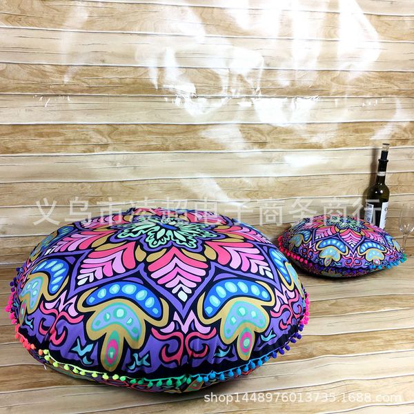 

digital round plush pillow case cushion cover furniture back