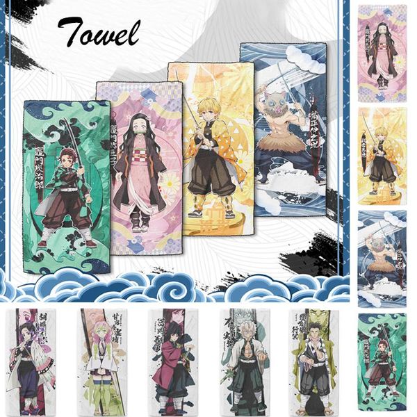

towel anime demon slayer absorbent full color cartoon pattern cotton face home bathroom kids soft lint-bath towels