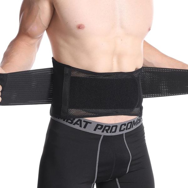 

waist support back brace belt for women men wear workout lower fitness weightlifting protection pain relief breathable mesh, Black;gray