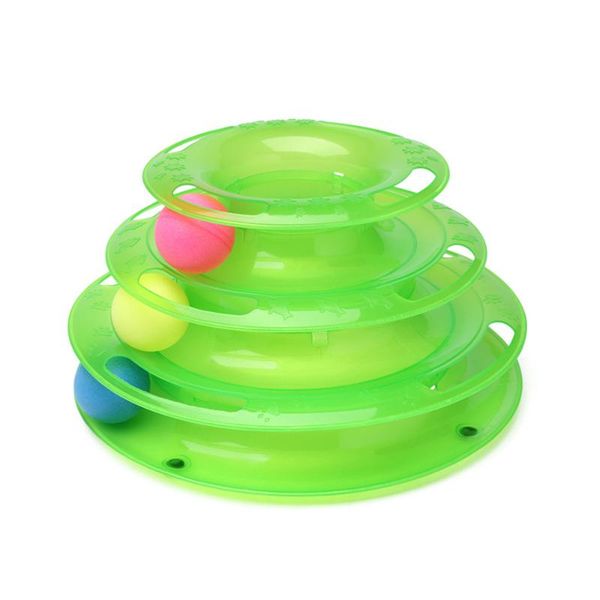 

cat toy funny interactive toys 3-level tower tracks ball three-layer turntable training pet supplies