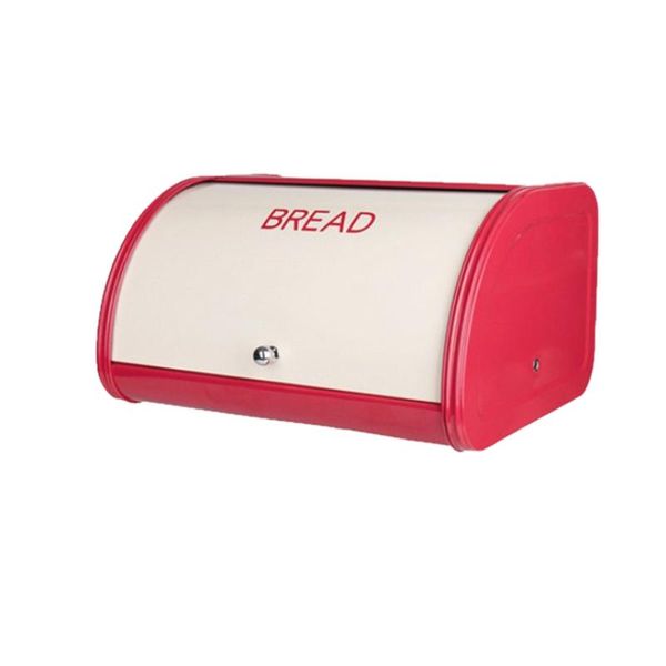 

storage bottles & jars red bread box for kitchen counter bin container loaves, pastries, and more, roll up lid design