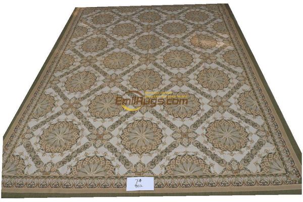 

carpets wool french aubusson rug antique hwoven rectangle geometric
