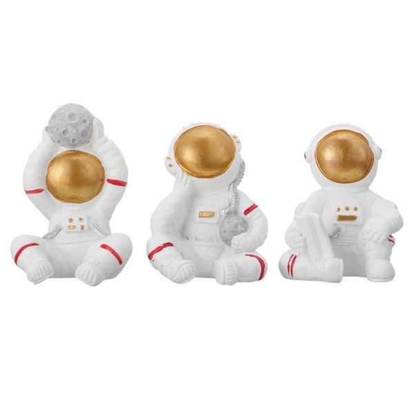 

hooks & rails 3pcs self-adhesive wall astronaut desig power plug holder keychains hanger