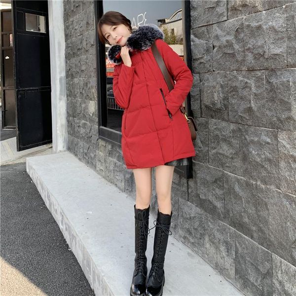 

women's down & parkas long hooded jacket white duck jacket2021 winter, Black