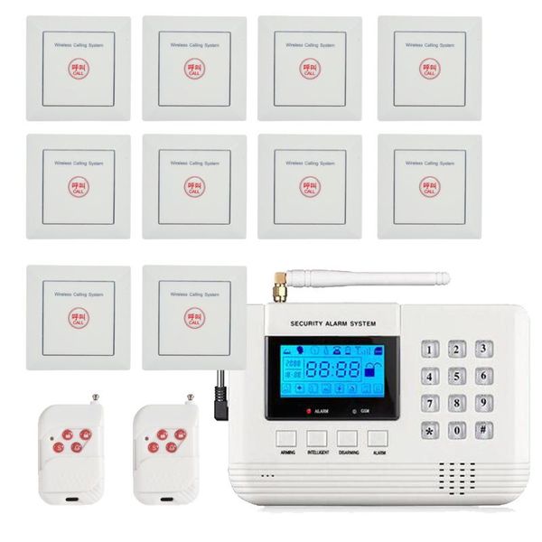 

product 433mhz wireless calling system emergency button support pstn and gsm alarm for home security panic systems