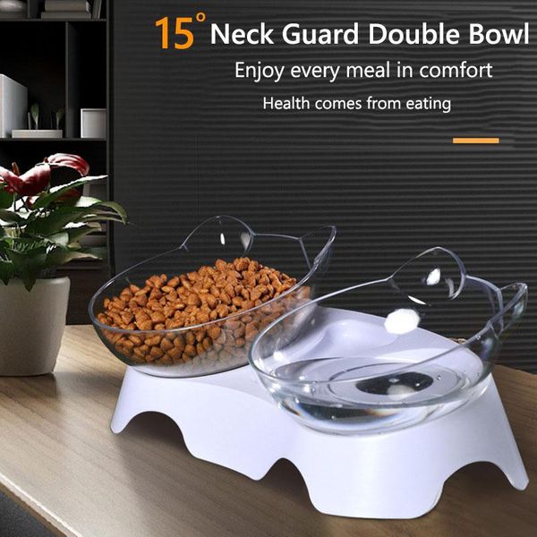 

non-slip cat bowls double protect cervical vertebra tilt pet and water for cats dogs feeders dog bowl &