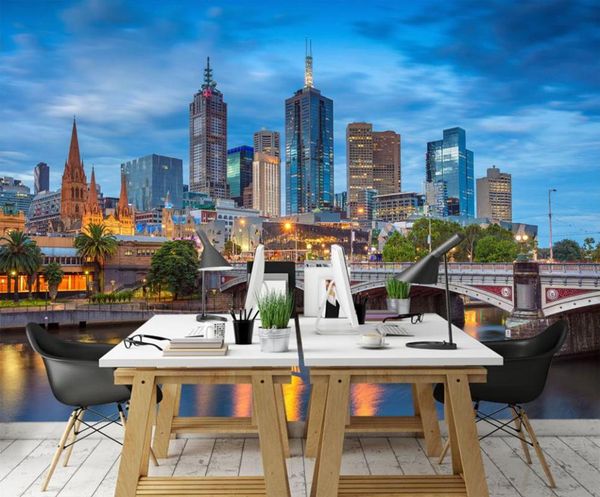 

wallpapers [self-adhesive] 3d city night scene 5874500 wall paper mural print decal murals