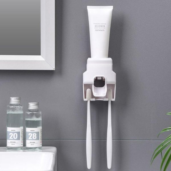 

bath accessory set bathroom accessories automatic toothpaste dispenser squeezer wall mount holder toothbrush rack