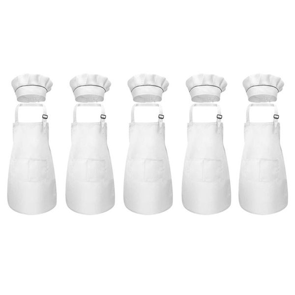 

aprons 10-piece children's apron and chef hat set adjustable kitchen for cooking painting