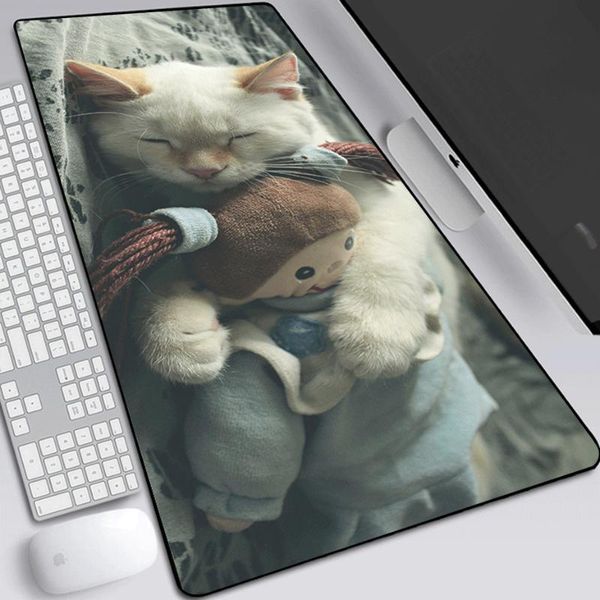 

mouse pads & wrist rests girls office pad cute cat cartoon game oversized anime lapkeyboard large table mat