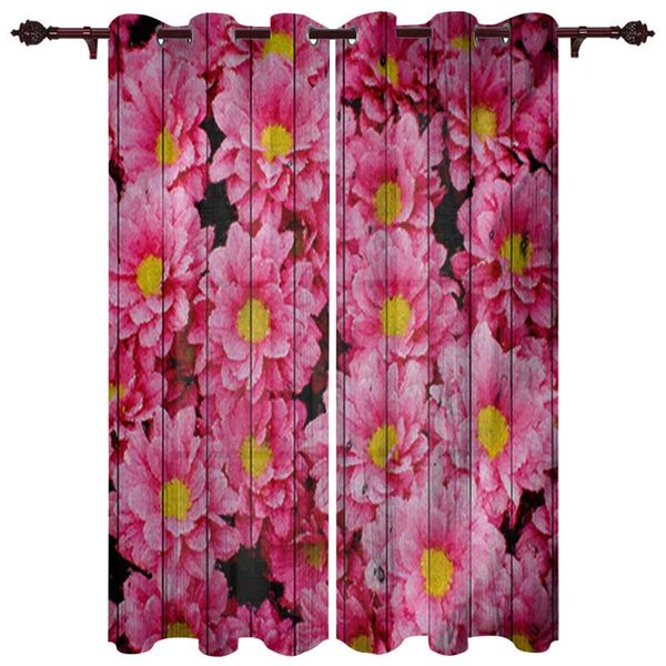 

exquisite home curtains oil painting flowers wood grain living room bedroom kitchen translucent polyester decorative curtain & drapes