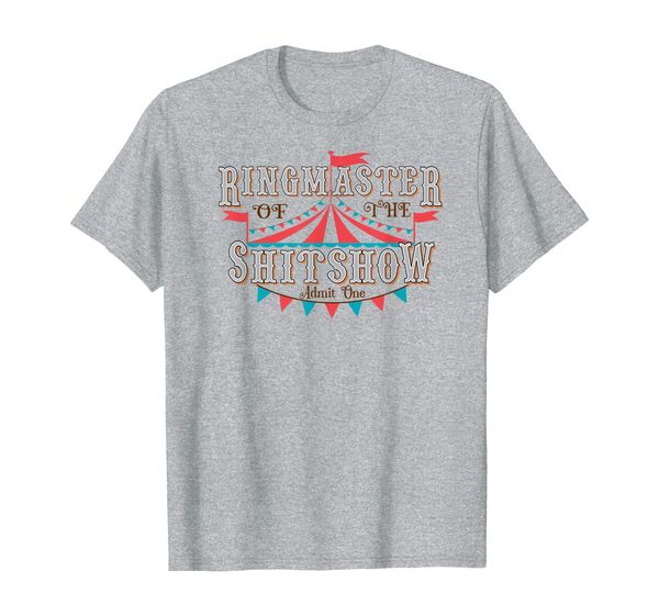 

funny mom ringmaster of the shitshow t-shirt, White;black