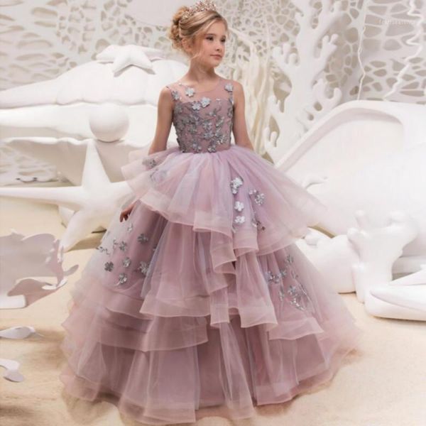 

girl's dresses flower girls for first golden lace communion party prom princess pageant1, Red;yellow