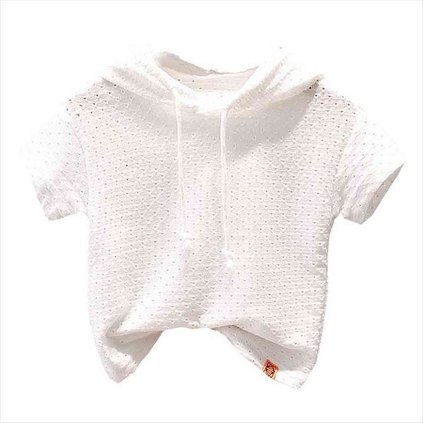 

vidmid childrens t shirt hooded printed baby girl short sleeve cotton white p112, Blue