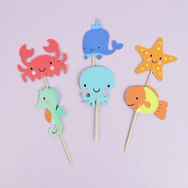 

other festive & party supplies 24 piece cake flags cupcake cakes er sea creatures star happy birthday baking picks decorative