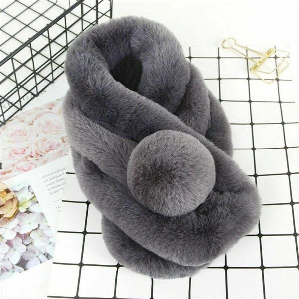 

scarves winter faux fur collar coat luxury women scarf warm soft shawl hood decoration for jackets multi color female, Blue;gray