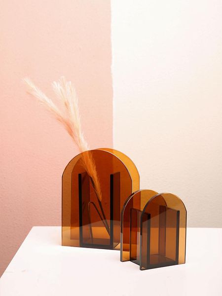 

vases modern simple arch morandi vase flower glass transparent living room arrangement dry table decorations