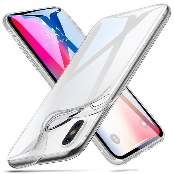 Ультра -тонкий мягкий TPU Case Case Силиконовый прозрачный прозрачный чехол для iPhone 14 13 12 Pro Max 11 XS XR X 8 7 6 6S Plus Samsung LG Android Phone