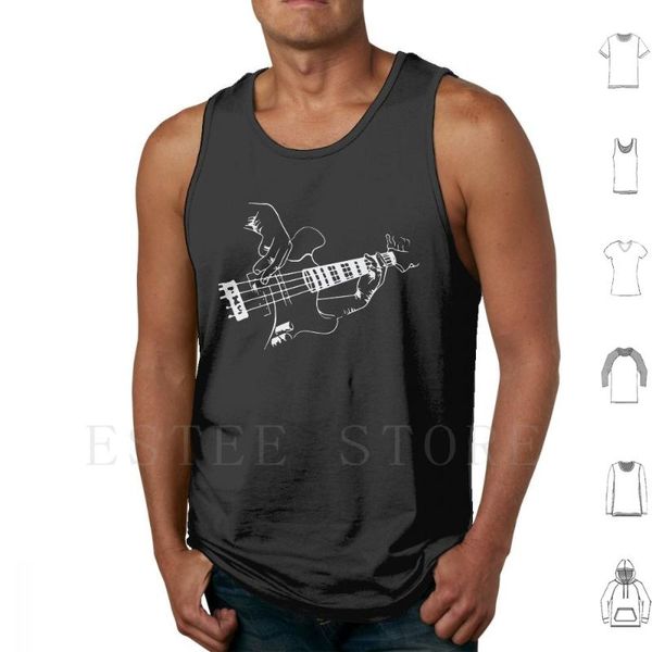 

men' tank bass guitarist and players gift vest sleeveless guitar bassist music bassman musician bassguitar, White;black