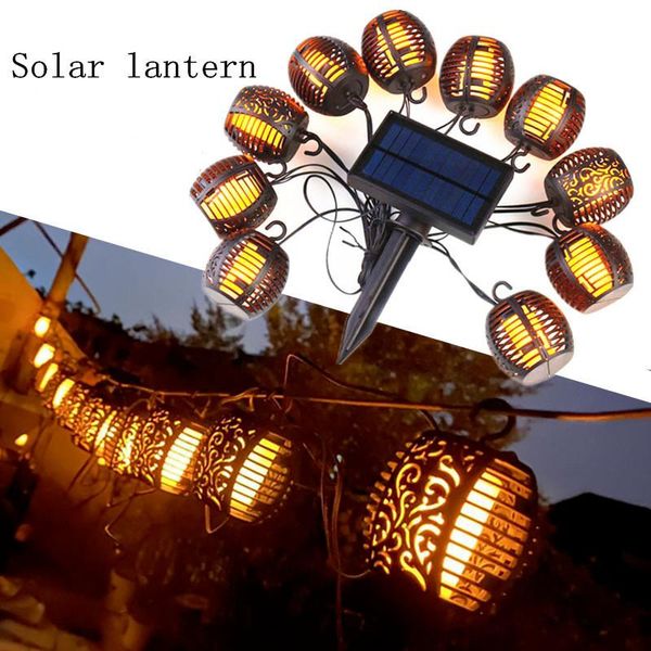 

strings solar string lights outdoor flashing flame led christmas lamps for garden light waterproof lamp