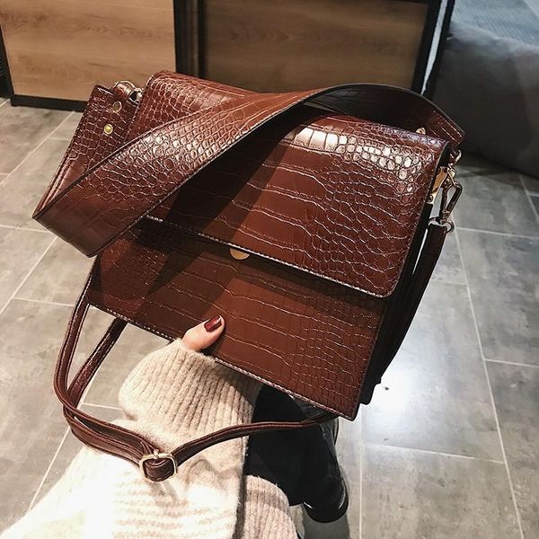 

shoulder bags vintage alligator pattern bag for women 2021 luxury handbags designer female messenger crossbody