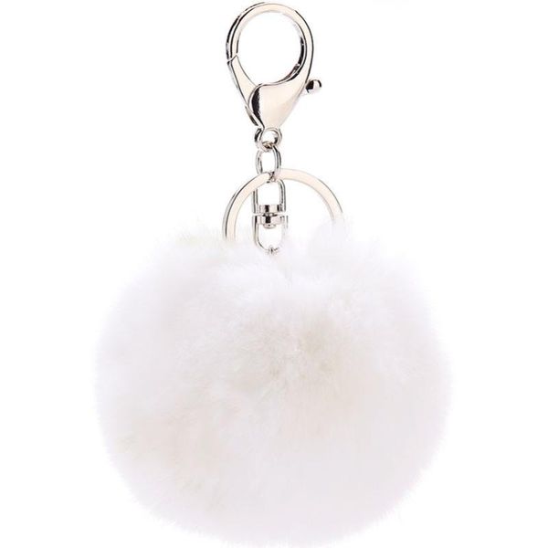 

keychains 16colors car pendant bag phone key chain hair ball buckle, Silver