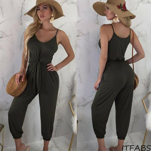 

women's jumpsuits & rompers casual female summer clothing ladies solid color sleeveless bodycon jumpsuit romper party clubwear bandage, Black;white