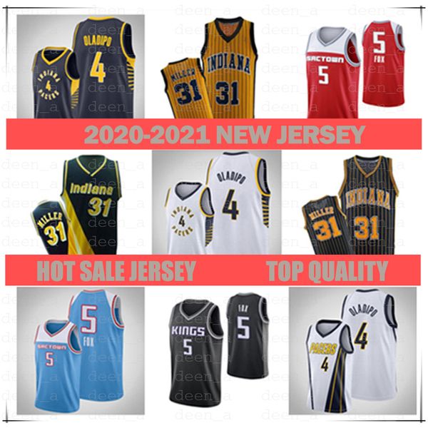 

2021 basketball jerseys 4 victor oladipo31reggie miller5de aaron fox, Black;red