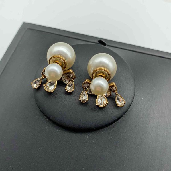 

signature cyber monday new classic size pearl wheat ear horse eye high version temperament earrings women accessories black friday, Golden