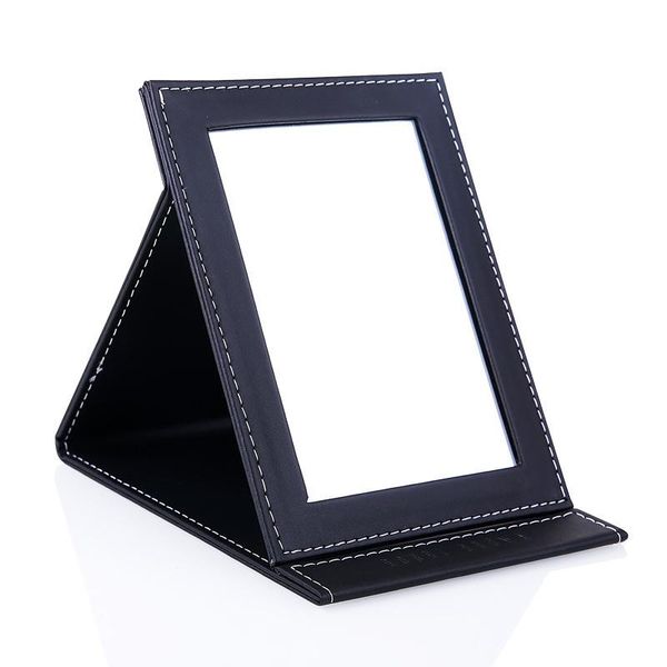 

mirrors hd solid rectangle deskmakeup mirror removable portable folding simple pu cosmetic vanity make up tool