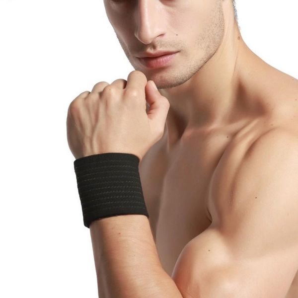 

wrist support fitness adjustable straps wrapped around the wristband ribbon elastic self-adhesive sports 2 pcs/ sets, Black;red